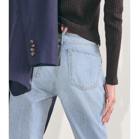 Everlane The ’90s Cheeky Jean Vintage Sunbleached Blue Straight Leg Size 32 NWT - Picture 6 of 13